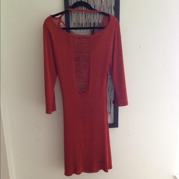 sexy cut out / shredded thick quilted mesh dress - Picture 2 of 3