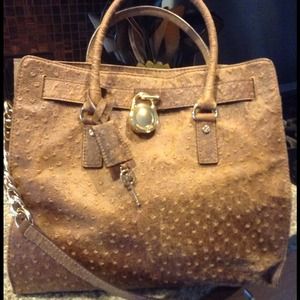 Authentic Michael Kors Ostrich Hamilton Bag.