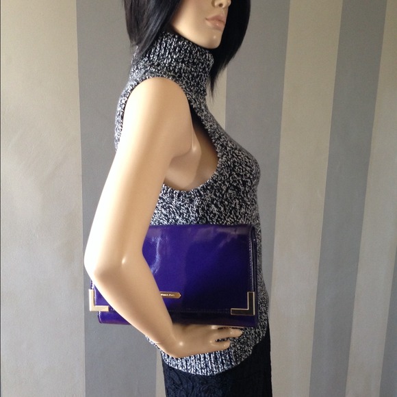 NEW Patent purple shoulder bag / clutch - Picture 4 of 4