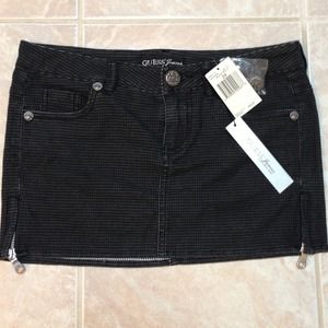 Guess Black Jean Mini Skirt NWT