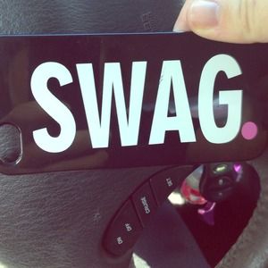 iPhone 5 black plastic case "SWAG."