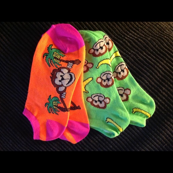 NO LONGER AVAIL******Neon Monkey Socks - Picture 2 of 2