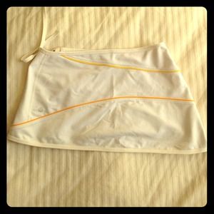 Lululemon white with gold yellow wrap skirt