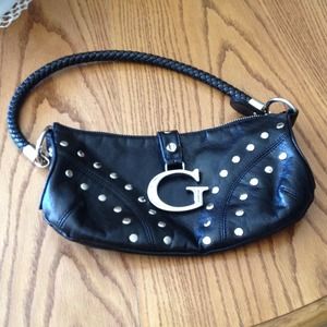 Guess small black leather studded purse
