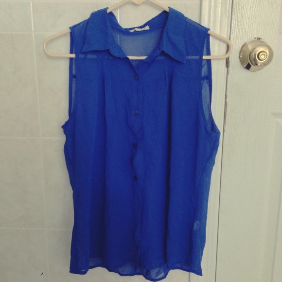 Blue Chiffon Top