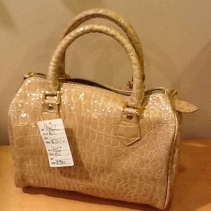 BEIGE PATENT LEATHER BAG NWT!!!