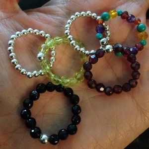 6 Beaded Stretch Rings
