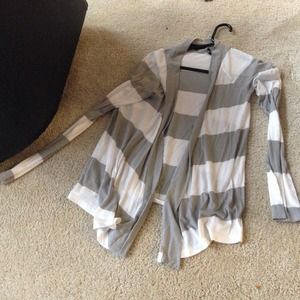 Grey and white striped sweater