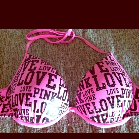 Victoria Secret "PINK" rhinestone swim top!!!