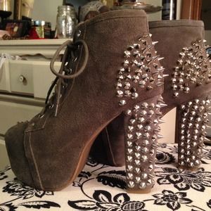 Spiked Suede Gray Jeffrey Campbell Lita