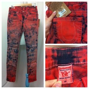 NWT Coral sponge dye skinny Jeans