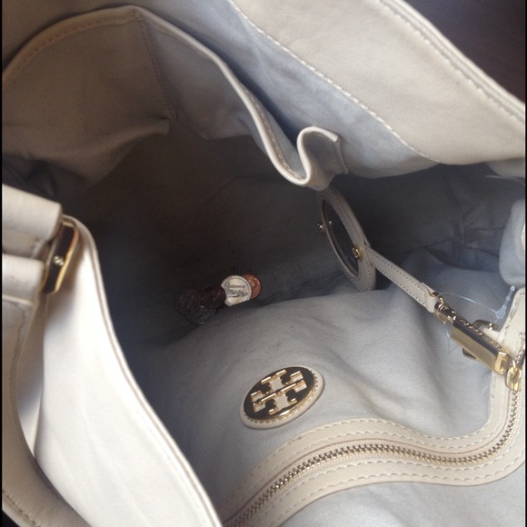 Tory Burch Studded Purse Handbag Gold Beige - Picture 4 of 4