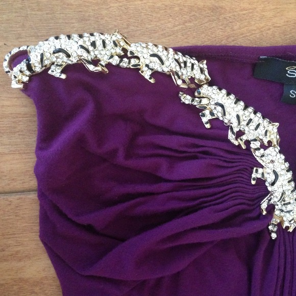 *SOLD* SKY Brand Purple Crystal Mini Tube Dress - Picture 3 of 4