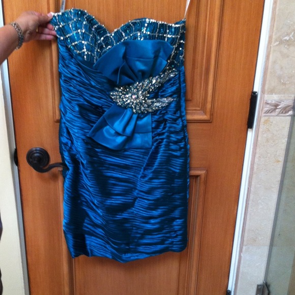 Aqua evening dress