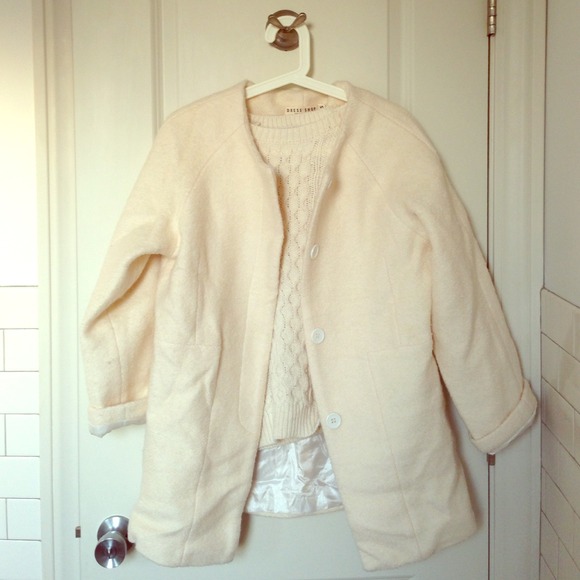 Creamy white boyfriend coat