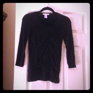 Stretchy Black 3/4 Sleeve Shirt