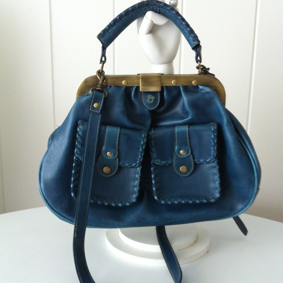 💢BUNDLED💢Matt and Nat vegan blue satchel w/strap - Picture 1 of 4