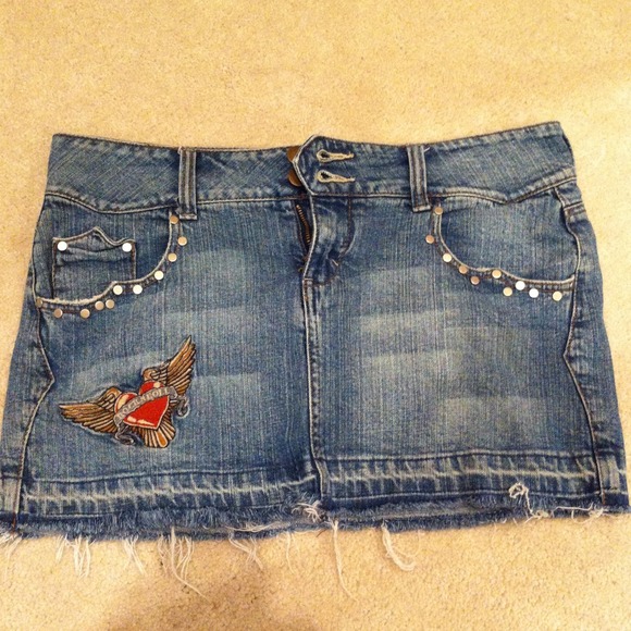 Rock N Roll Denim Miniskirt