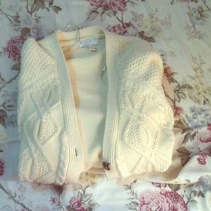 Cream knit slouchy cardigan