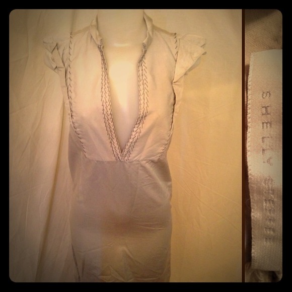 Khaki Stitched Dress 🐝 - Picture 1 of 3