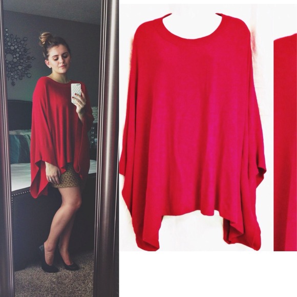 Sweaters - Host Pick 10/20! Red sweater poncho.