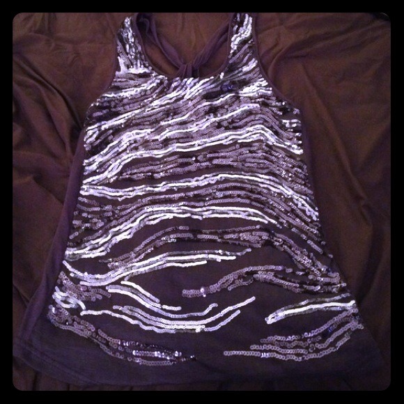 Cute sequin bling tank with twisted back