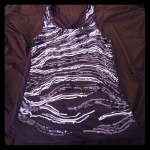 Cute sequin bling tank with twisted back