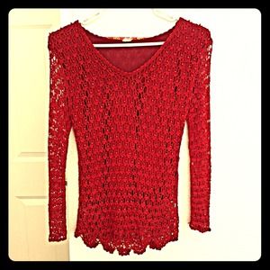 Beaded Fish Net Scalloped Top