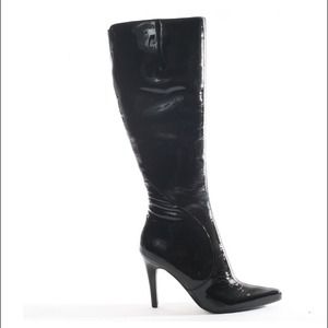 Nine West Black Leather High heel Boots
