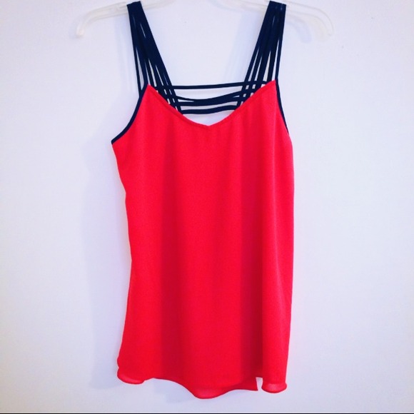 Naked Zebra Red & Navy Spaghetti Strap