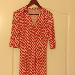 Diane von Furstenberg Dresses - REDUCED DVF silk dress in red & cream links print Diane von Furstenberg Dresses - REDUCED DVF silk dress in red & cream links print