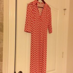 Diane von Furstenberg Dresses - REDUCED DVF silk dress in red & cream links print Diane von Furstenberg Dresses - REDUCED DVF silk dress in red & cream links print