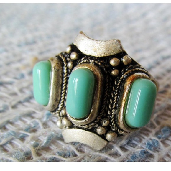 Antique 925 Silver and Turquoise Unisex Ring