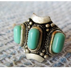 Antique 925 Silver and Turquoise Unisex Ring