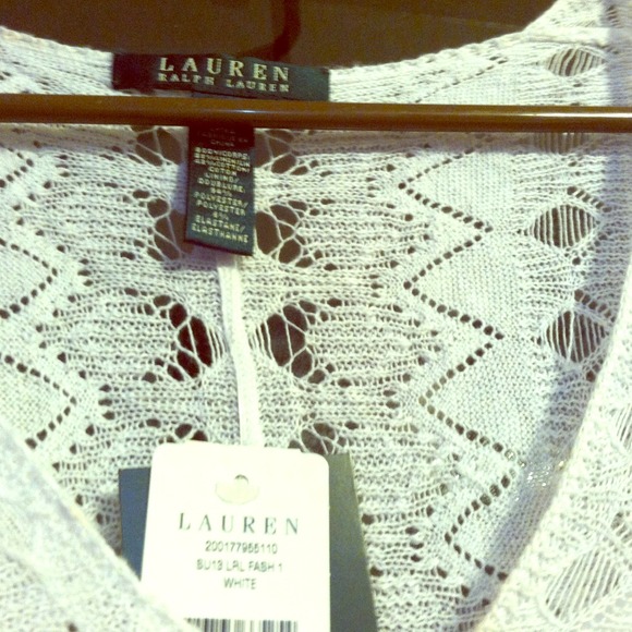 White embroidered sweater NWT 56% linen 48% Coton