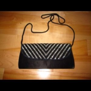 Black sequined clutch