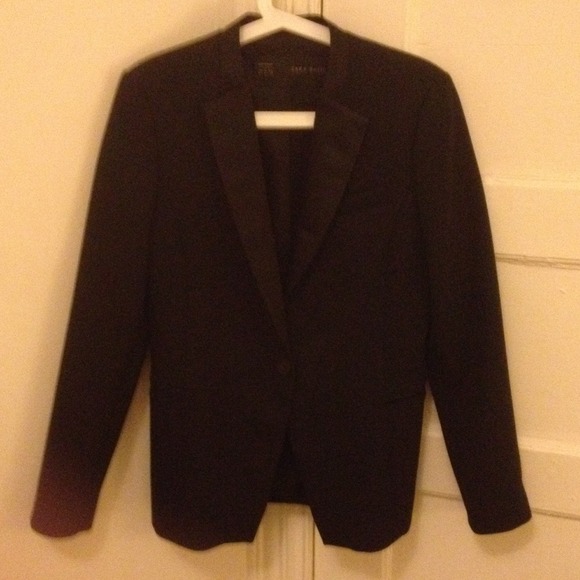FINAL REDUCTION Zara Black Blazer with Satin Lapel