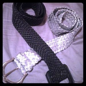 Silver & Black Waist Belt Bundle