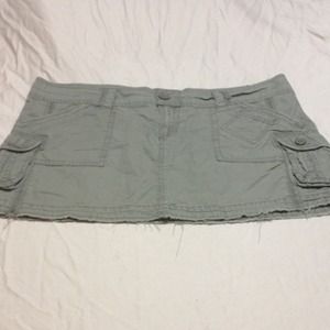 Army green cargo mini skirt