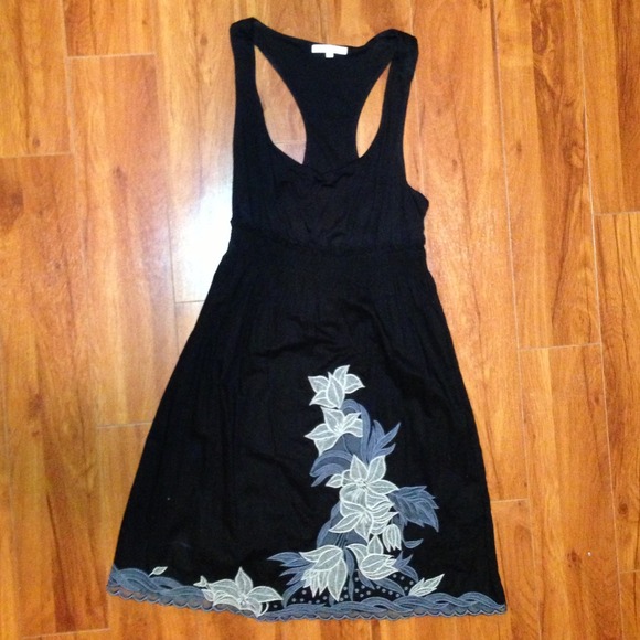 Black dress with floral design