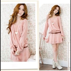 Long Sleeve Crew Neck Casual Loose Dress