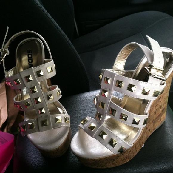 Brand new studded wedges, never worn!