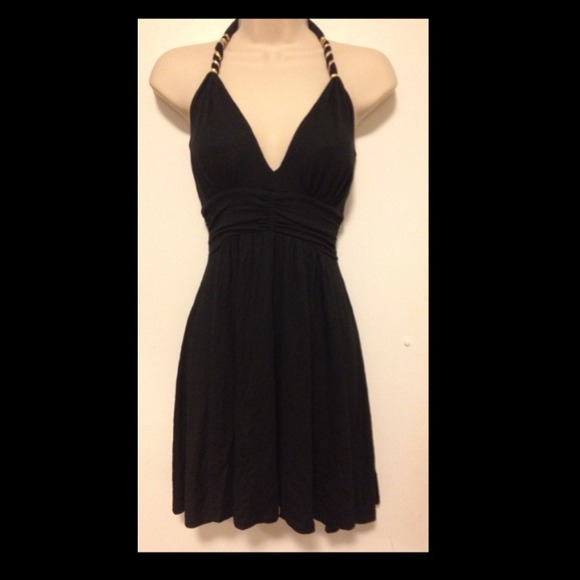 EXPRESS BLACK HALTER TOP DRESS