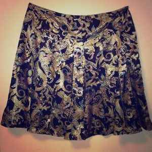 Pintuck Paisley Satin Skirt Size 18w LN