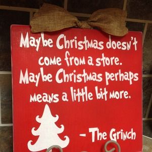 Hand Painted Grinch Christmas Sign