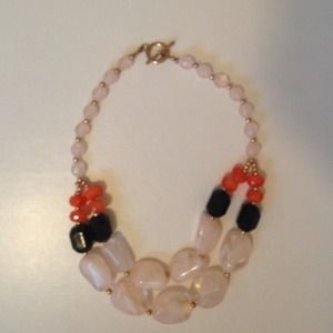 H&M light pink stone necklace