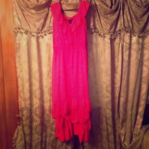 Hi Lo Pink Ruffle sleeveless dress