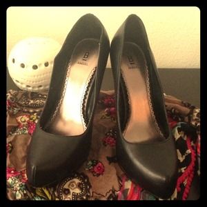 Black all leather stilettos from Bakers