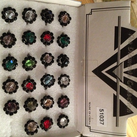 Glass Rings from the Diamanté Collection