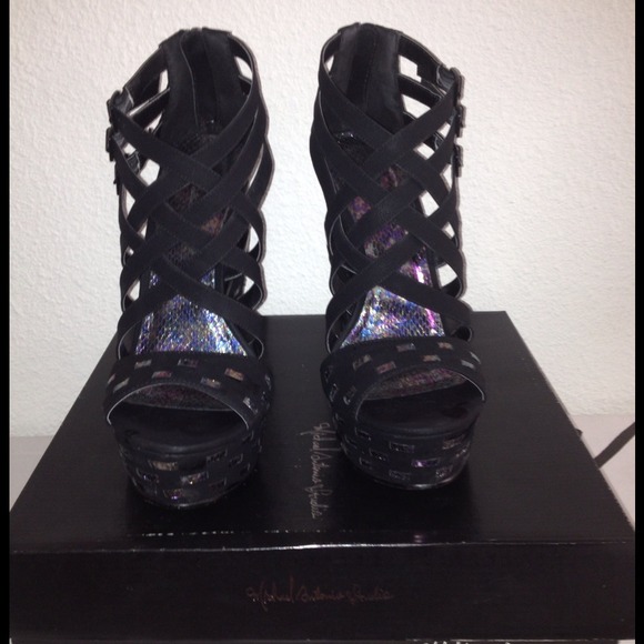 Black platform wedges